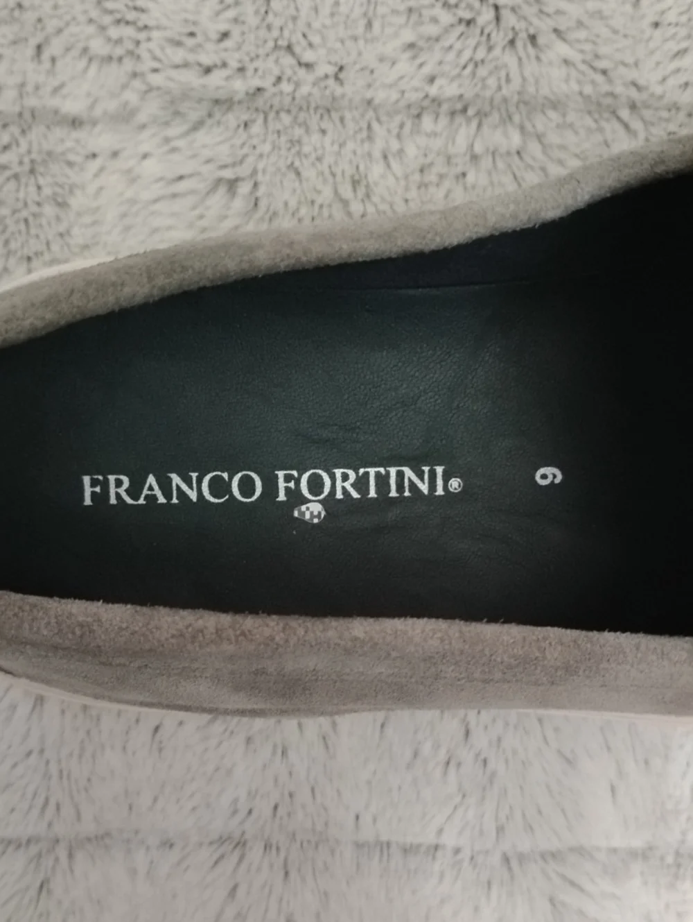 Franco Fortini Preppy Grey Suede Slip-On Loafers with White Sole